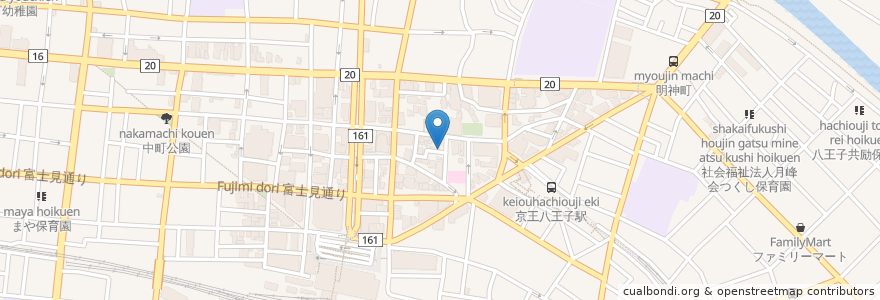 Mapa de ubicacion de 八千代軒 en Jepun, 東京都, 八王子市.