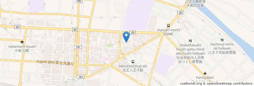 Mapa de ubicacion de 明神町 うら田 en 日本, 東京都, 八王子市.