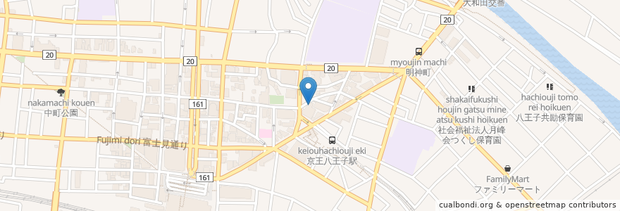Mapa de ubicacion de 松本眼科 en 일본, 도쿄도, 八王子市.