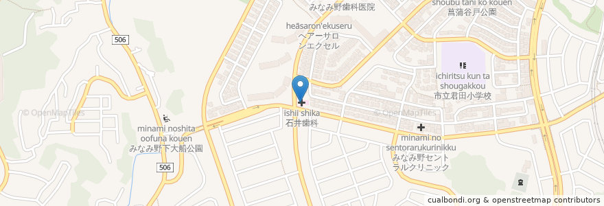 Mapa de ubicacion de 石井歯科 en Japonya, 東京都, 八王子市.