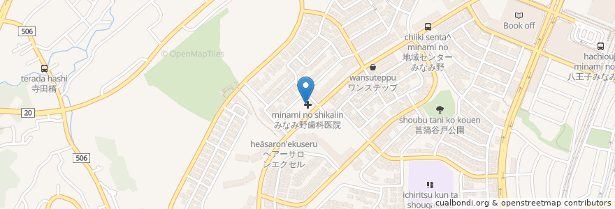 Mapa de ubicacion de みなみ野歯科医院 en Japan, 東京都, 八王子市.