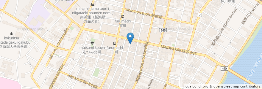 Mapa de ubicacion de コダマ en Japão, 新潟県, 新潟市, 中央区.