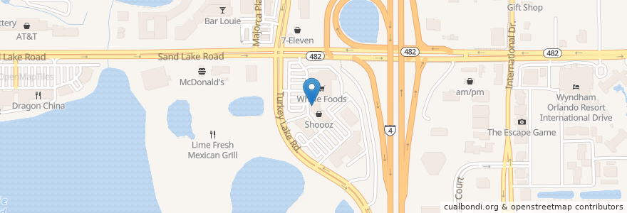 Mapa de ubicacion de Hot Krust Panini Kitchen en Amerika Birleşik Devletleri, Florida, Orange County.