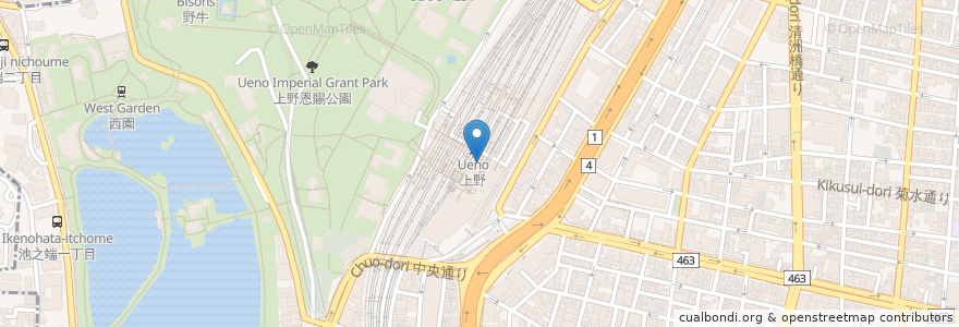 Mapa de ubicacion de Beck's en 日本, 東京都, 台東区.