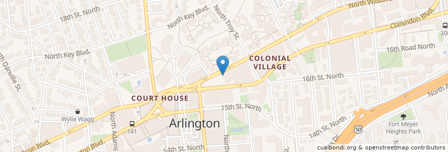 Mapa de ubicacion de Burger district en アメリカ合衆国, バージニア州, Arlington County, Arlington.