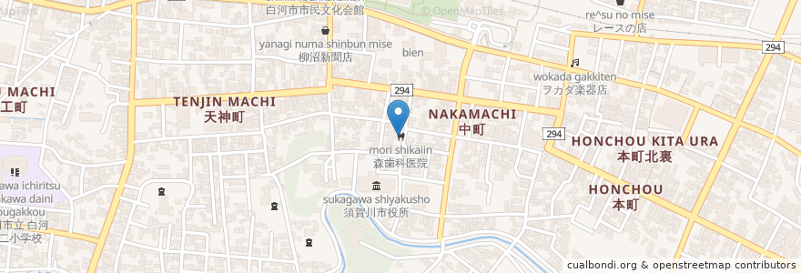 Mapa de ubicacion de 森歯科医院 en 日本, 福島県, 白河市.