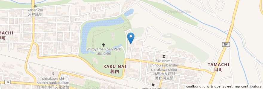 Mapa de ubicacion de 白河小峰城合同庁舎 en Japonya, 福島県, 白河市.