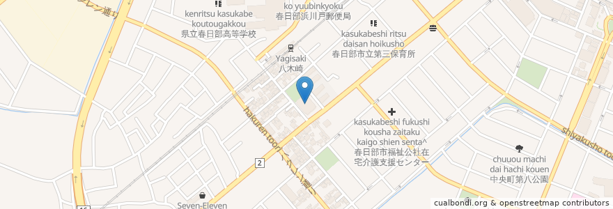 Mapa de ubicacion de 春日部市役所中央公民館 en Japan, Präfektur Saitama, 春日部市.