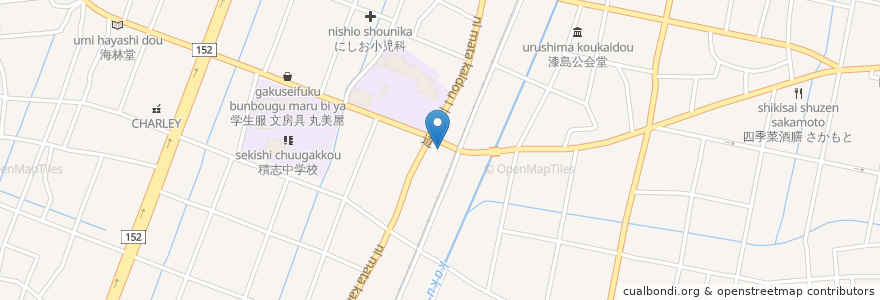 Mapa de ubicacion de 生そば うどん 生熊屋 en Japan, 静岡県, 浜松市, 東区.