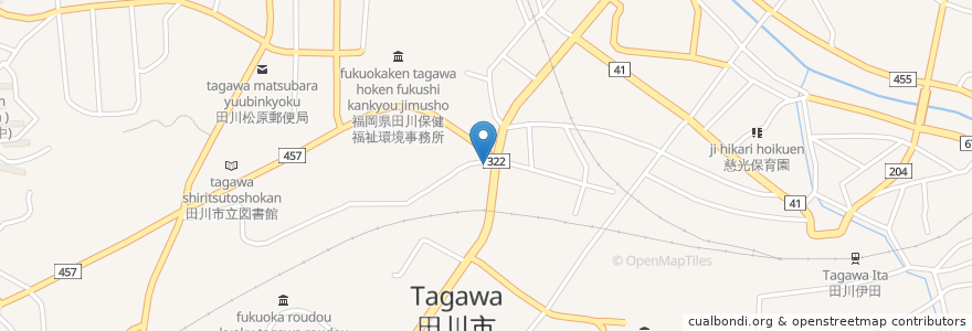 Mapa de ubicacion de Live　House　Dali en Giappone, Prefettura Di Fukuoka, 田川市.
