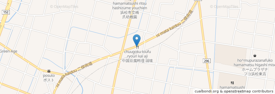Mapa de ubicacion de 中国豆腐料理 回味 en Japon, Préfecture De Shizuoka, 浜松市, 東区.