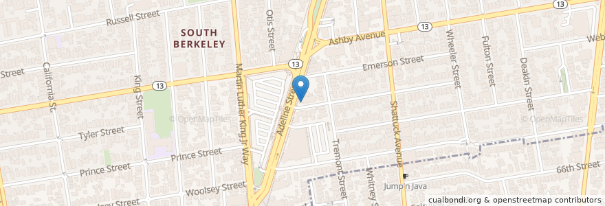 Mapa de ubicacion de Zing Cafe en Amerika Birleşik Devletleri, Kaliforniya, Alameda İlçesi, Berkeley.