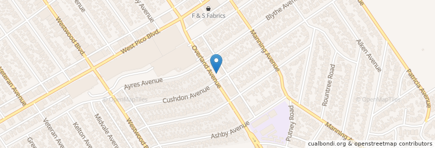 Mapa de ubicacion de Aroma Cafe en Stati Uniti D'America, California, Los Angeles County, Los Angeles.
