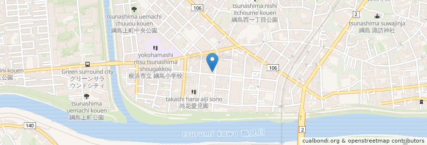 Mapa de ubicacion de つなしま眼科 en ژاپن, 神奈川県, 横浜市, 港北区.