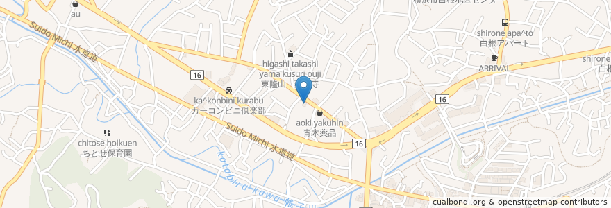 Mapa de ubicacion de みよし鮨 en 日本, 神奈川県, 横浜市, 旭区.