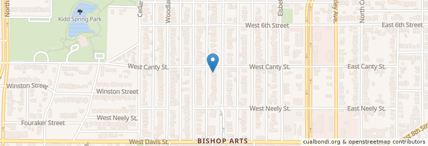 Mapa de ubicacion de Bishop Arts Medical Clinic en الولايات المتّحدة الأمريكيّة, تكساس, Dallas, Dallas County.