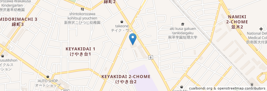Mapa de ubicacion de ウエルシア en Japão, 埼玉県, 所沢市.