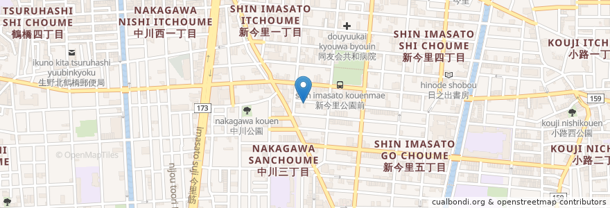 Mapa de ubicacion de カラオケ喫茶 ゆう遊 en 日本, 大阪府, 大阪市, 生野区.