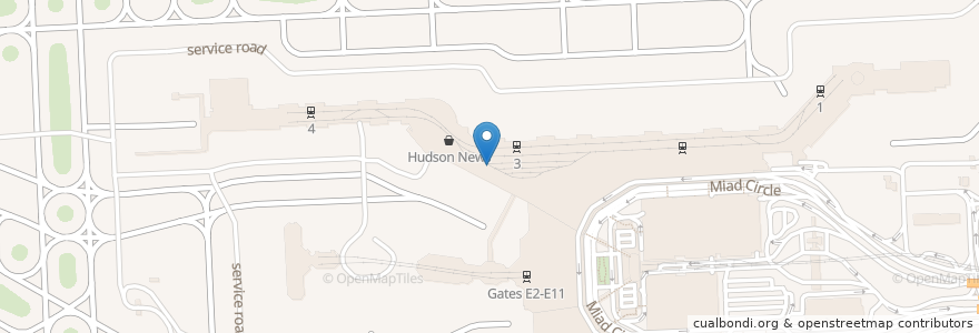 Mapa de ubicacion de Starbucks en 미국, 플로리다주, 마이애미데이드 군.
