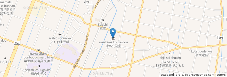 Mapa de ubicacion de 漆島公会堂 en Japan, Präfektur Shizuoka, 浜松市, 東区.