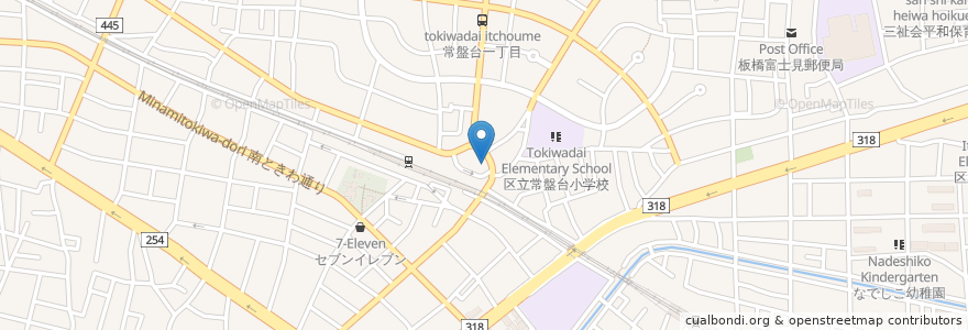 Mapa de ubicacion de 常盤台駅前公衆便所 en اليابان, 東京都, 板橋区.