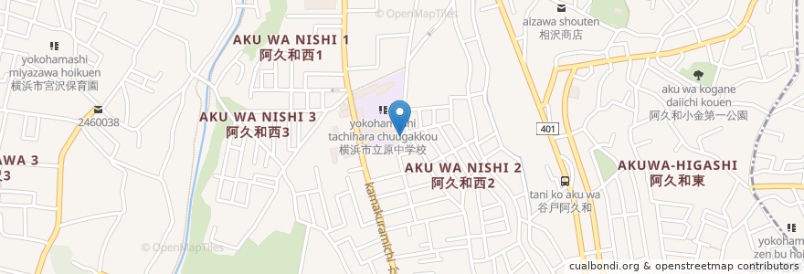 Mapa de ubicacion de 原中学校コミュニティ・スクール en Япония, Канагава, Йокогама, Сэйя.