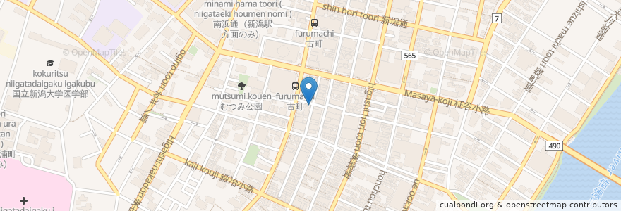 Mapa de ubicacion de 澤寿司 en 日本, 新潟県, 新潟市, 中央区.