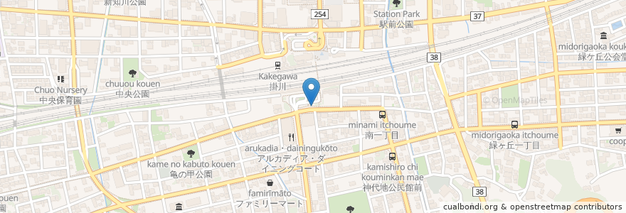 Mapa de ubicacion de ベンチ en 日本, 静岡県, 掛川市.