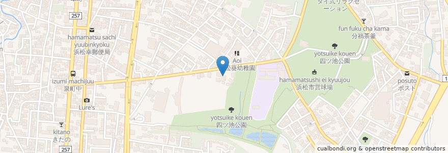 Mapa de ubicacion de 四つ池メディカルビレッジ en Japão, 静岡県, 浜松市, 中区.