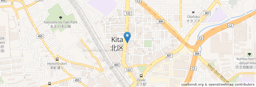 Mapa de ubicacion de 花まる学習会王子小劇場 en اليابان, 東京都, 北区.
