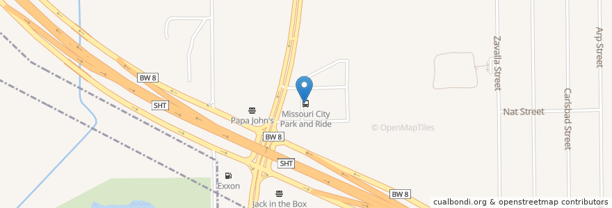Mapa de ubicacion de Missouri City Park & Ride en United States, Texas, Fort Bend County, Houston.