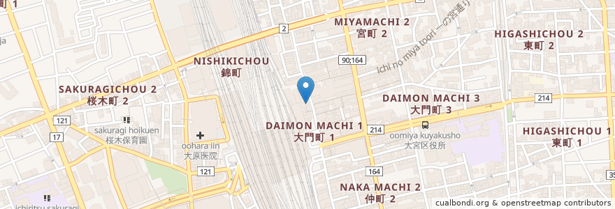 Mapa de ubicacion de 海鮮三崎港 en Japonya, 埼玉県, さいたま市, 大宮区.