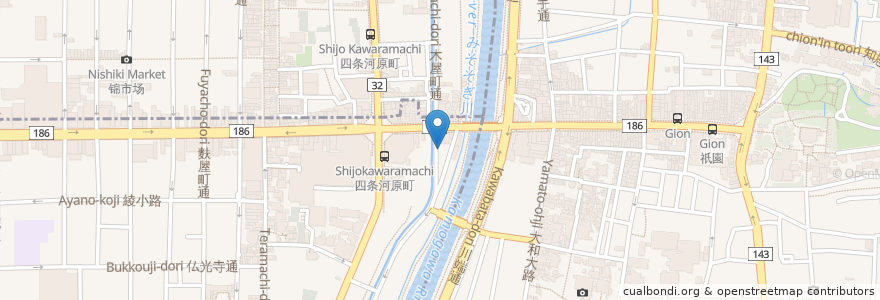 Mapa de ubicacion de Roan kikunoi en اليابان, 京都府, 京都市, 東山区.