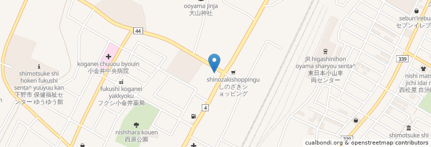 Mapa de ubicacion de ハラダ歯科 en Japan, Tochigi Prefecture, Shimotsuke.