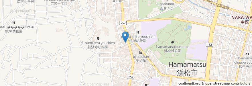 Mapa de ubicacion de 亀山ラーメン en Jepun, 静岡県, 浜松市, 中区.