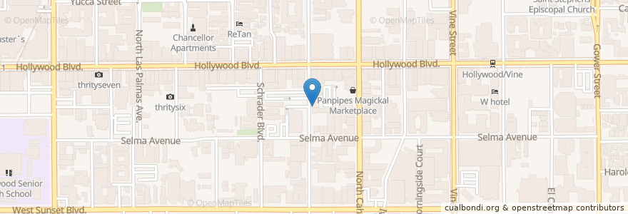 Mapa de ubicacion de LOS ANGELES MAKE-UP SCHOOL en États-Unis D'Amérique, Californie, Los Angeles County, Los Angeles.