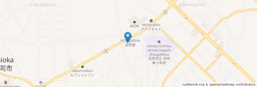 Mapa de ubicacion de やよい軒 en Япония, Ибараки, 石岡市.