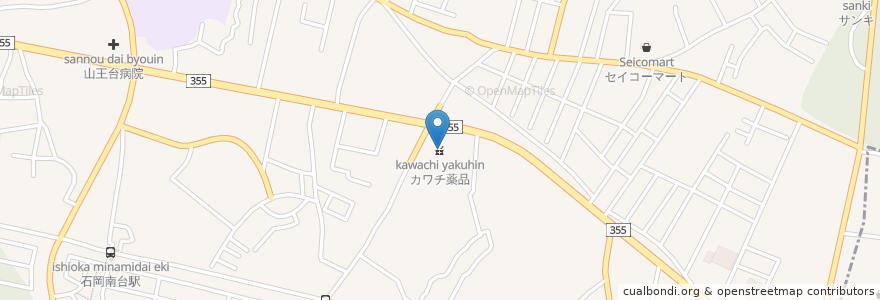 Mapa de ubicacion de カワチ薬品 en Japonya, 茨城県, 石岡市.