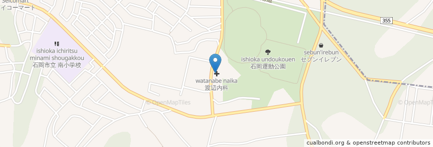 Mapa de ubicacion de 渡辺内科 en Japonya, 茨城県, 石岡市.