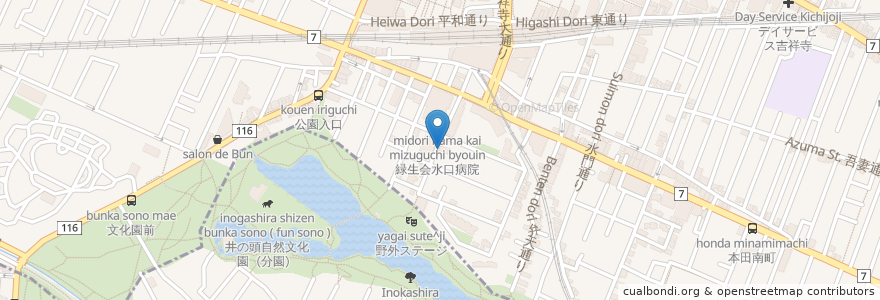 Mapa de ubicacion de シェモア en اليابان, 東京都, 武蔵野市.