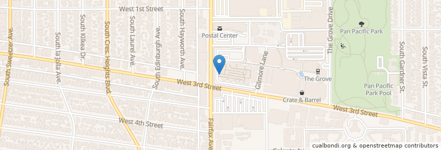 Mapa de ubicacion de Du-par’s Restaurant en Estados Unidos Da América, Califórnia, Los Angeles County, Los Angeles.