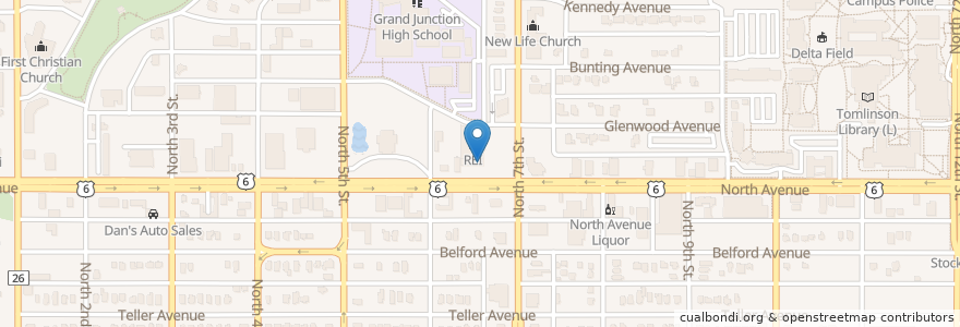 Mapa de ubicacion de Zoup en ایالات متحده آمریکا, Colorado, Mesa County, Grand Junction.