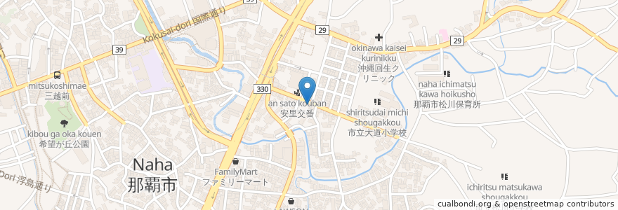 Mapa de ubicacion de 新小屋 en 日本, 冲绳县/沖繩縣, 那霸市.