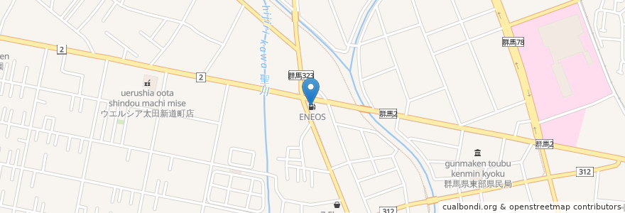 Mapa de ubicacion de ENEOS en 日本, 群馬県, 太田市.