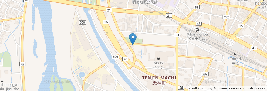 Mapa de ubicacion de 洋食堂コロンバ en Japan, Tottori Prefecture, Tottori.