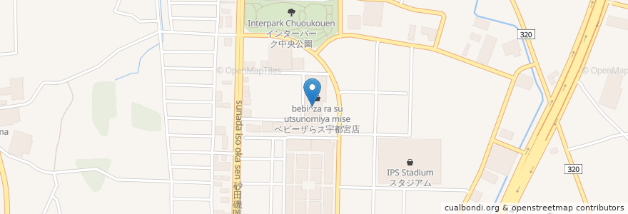Mapa de ubicacion de オフハウス宇都宮インターパーク店 en Japan, Tochigi Prefecture, Utsunomiya.
