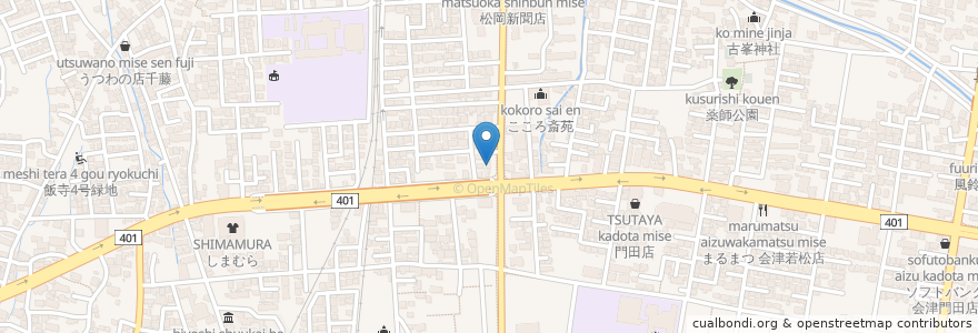Mapa de ubicacion de 大龍軒 en 日本, 福島県, 会津若松市.