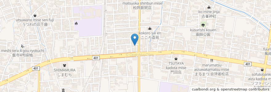 Mapa de ubicacion de 鈴木飯店 en 日本, 福島県, 会津若松市.