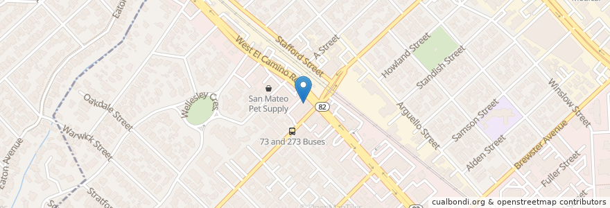 Mapa de ubicacion de FedEx en United States, California, San Mateo County, Redwood City.