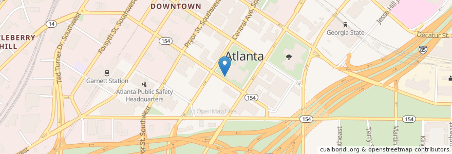 Mapa de ubicacion de City Hall en Stati Uniti D'America, Georgia, Fulton County, Atlanta.